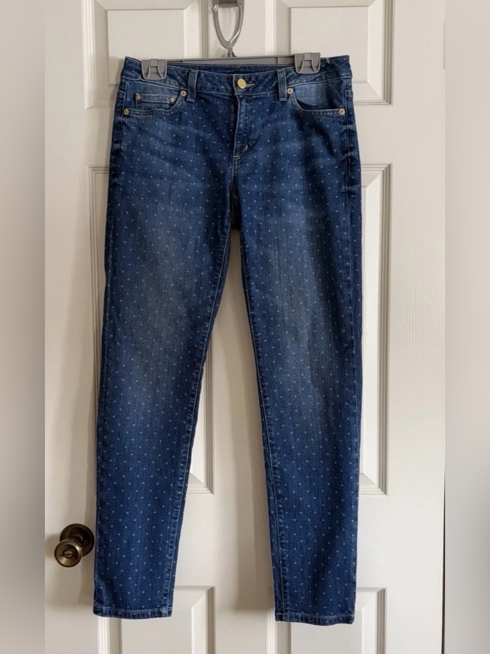Michael Kors Navy Polka Dot Dillon Relaxed Jeans | Sz 4